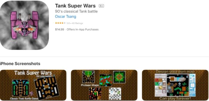 Game arcade hấp dẫn cho iOS: Tank Super Wars