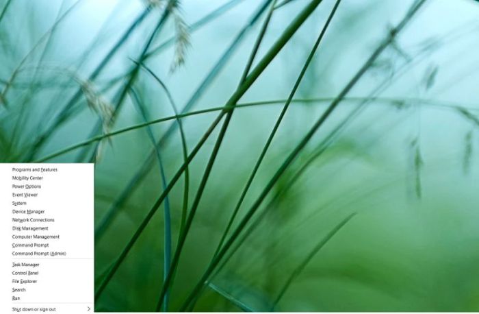 Nhấn tổ hợp phím Windows + X