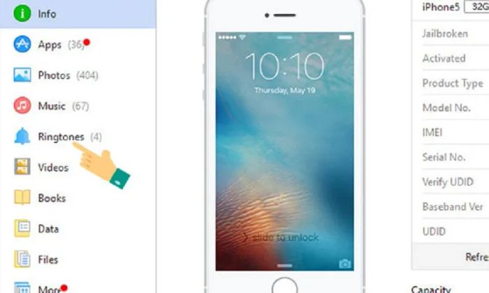 Cách cài nhạc chuông cho iPhone, iPad qua phần mềm 3uTools, bước 2.