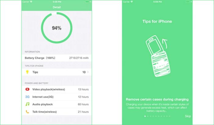 Cách kiểm tra tình trạng chai pin iPhone 7, 7 Plus thông qua phần mềm trên hệ điều hành iOS