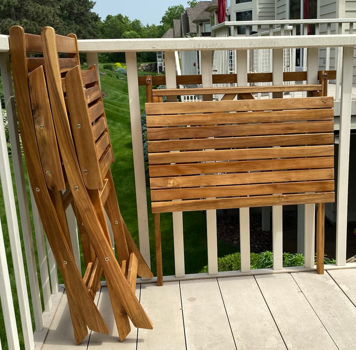 The same set folded neatly for storage when not in use
