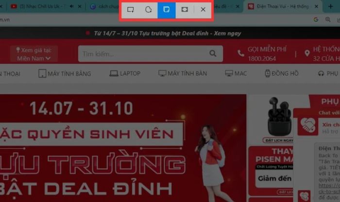 Hình ảnh sau khi chụp màn hình laptop bằng tổ hợp phím Windows + Shift + S