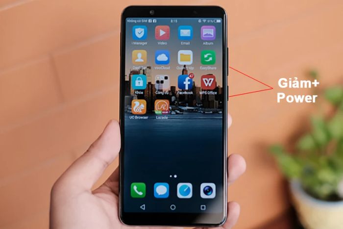 Hướng dẫn chụp ảnh màn hình Vivo bằng cách sử dụng phím cứng