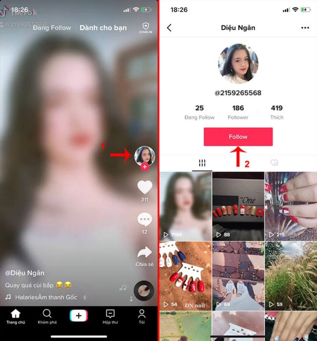 Hãy thử follow các tài khoản TikTok khác, và rất có thể họ sẽ follow lại bạn. Đây là cách giúp bạn nhanh chóng xây dựng một lượng follow đáng kể khi mới tạo kênh.