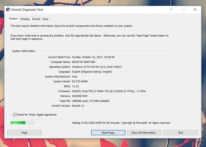hướng dẫn kiểm tra thông số card màn hình laptop bước 2