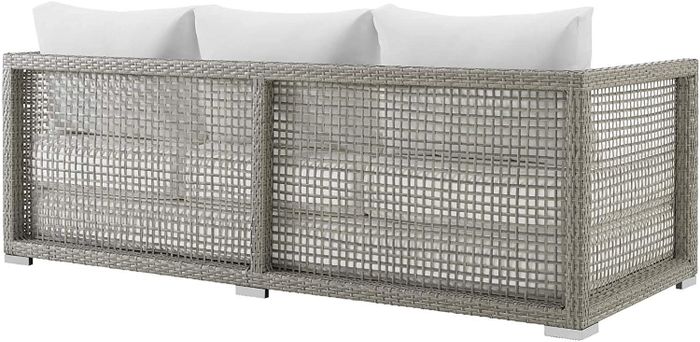The rear view of the sofa is displayed