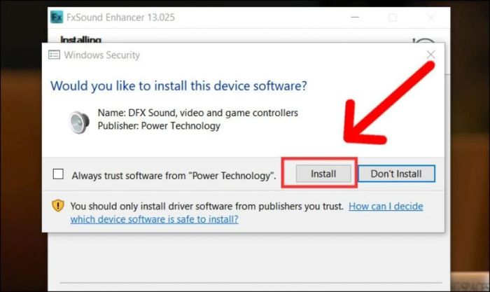Chọn Install để bắt đầu quá trình cài đặt phần mềm