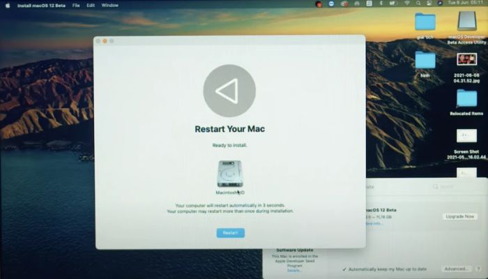 Cập nhật phiên bản hệ điều hành macOS mới nhất và khởi động lại máy để tiếp tục sử dụng.
