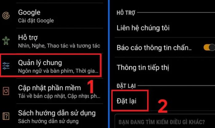 Đặt lại cài đặt gốc khi Galaxy A7 hao pin nhanh