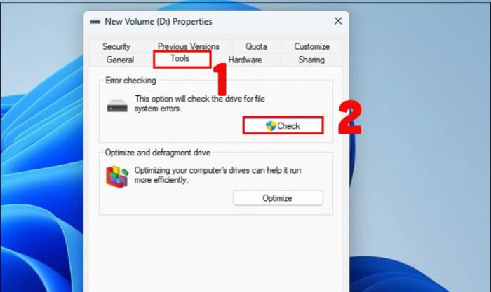 Sử dụng tiện ích Check Disk Utility để quét và sửa lỗi ổ đĩa