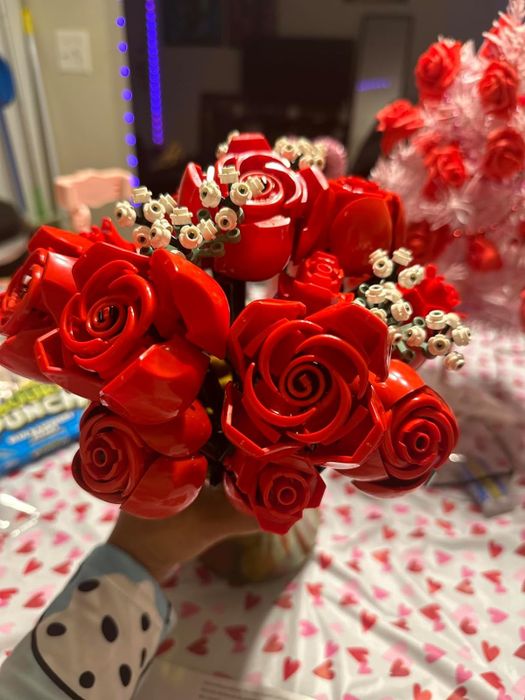 A bouquet of Lego roses