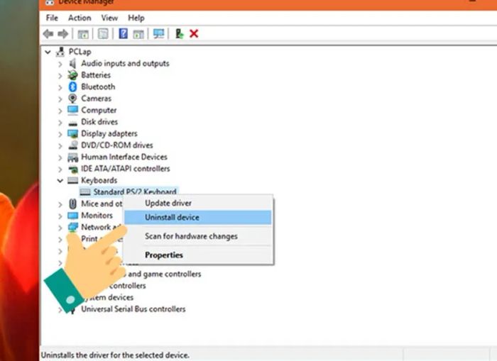Hướng dẫn tắt bàn phím, chuột, loa, mic, Bluetooth - Bước 3