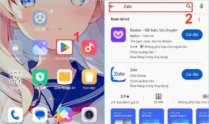 Hướng dẫn tải và cài đặt Zalo trên điện thoại Samsung