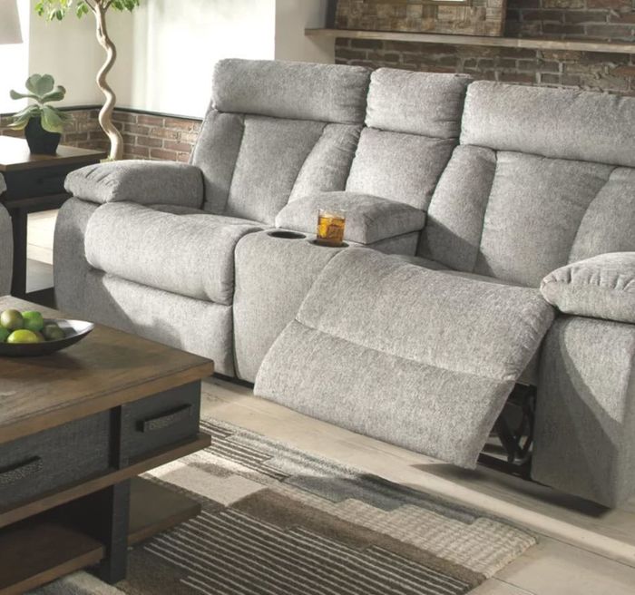 A light grey textured open recliner for a clean and modern look with ultimate comfort