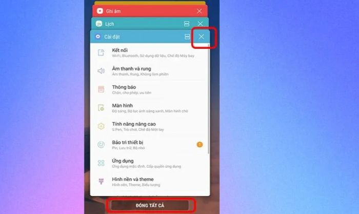 Cách giải quyết tình trạng pin tụt nhanh trên Samsung - Tắt ứng dụng chạy nền