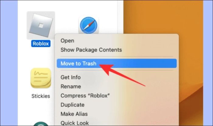 gỡ Roblox trên mac