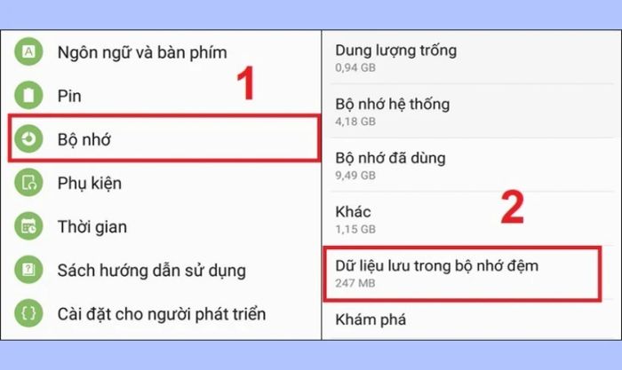 Xóa bộ nhớ đệm trên điện thoại