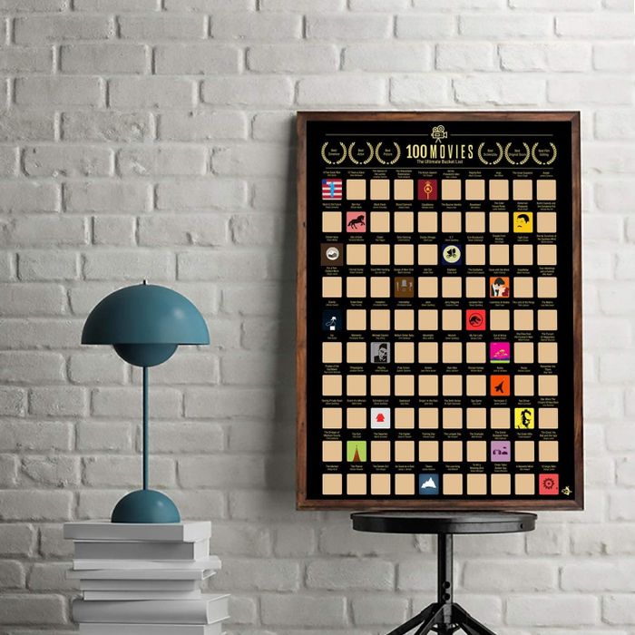 The 100 movie scratch-off poster