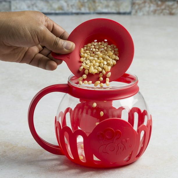 A red popcorn popper