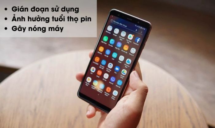 Dùng Samsung A7 hao pin có ảnh hưởng gì không