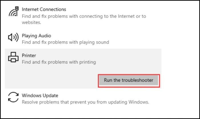 Run the troubleshooter