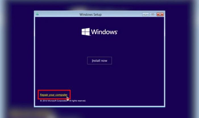 Chọn ổ đĩa hoặc USB đã cắm và chọn Repair your computer