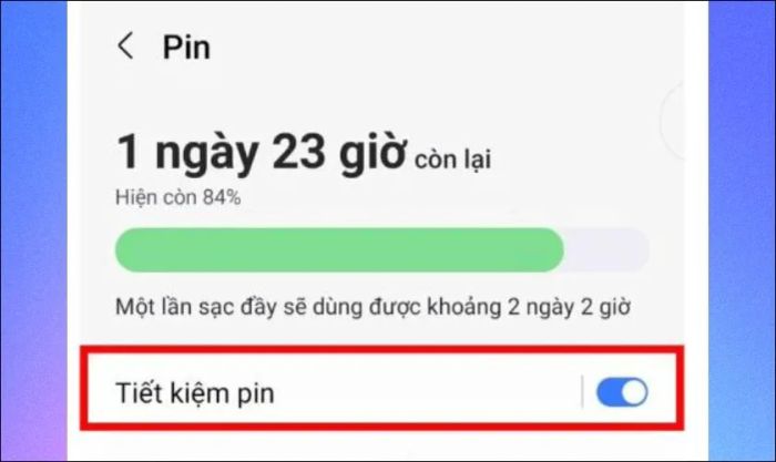 Cách khắc phục tình trạng pin tụt nhanh trên Samsung - Bật chế độ tiết kiệm pin