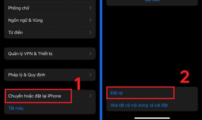 Chuyển hoặc đặt lại iPhone