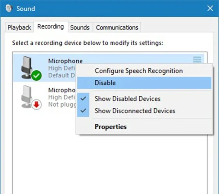 Cách tắt bàn phím, chuột, loa, mic, bluetooth trên mic.