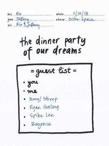 An activity page inside for 'The Dinner Party of Our Dreams'