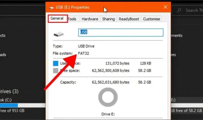 Kiểm tra hệ thống tệp của USB