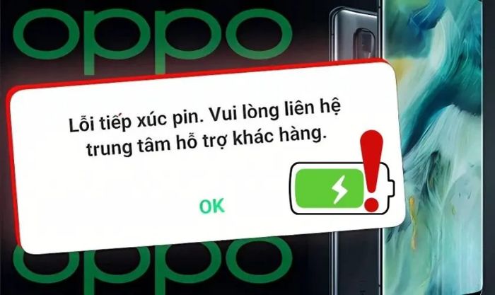 Các dấu hiệu nhận diện lỗi tiếp xúc pin trên OPPO F9