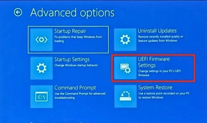 Chọn UEFI Firmware Settings