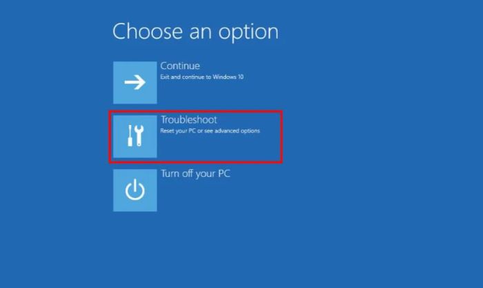 Giữ phím Shift và nhấn vào nút Restart trong mục Power