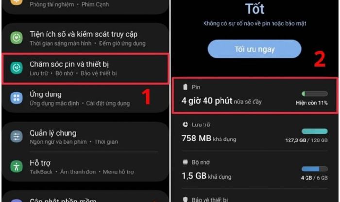 Kiểm tra các ứng dụng tiêu tốn pin trên Galaxy Note 4