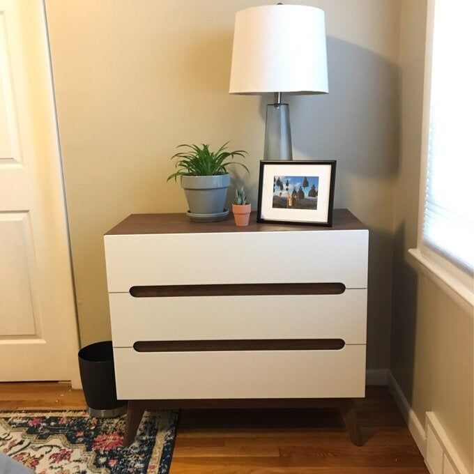 Reviewer’s photo showcasing the white dresser placed in a hallway