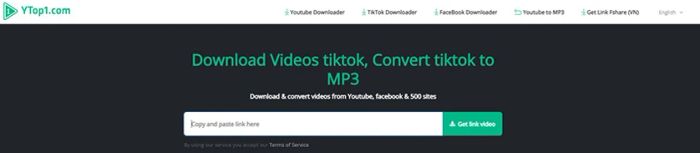 Bước 2: Vào trang web: https://ytop1.com/en1/TikTok-downloader để tải video TikTok không watermark.