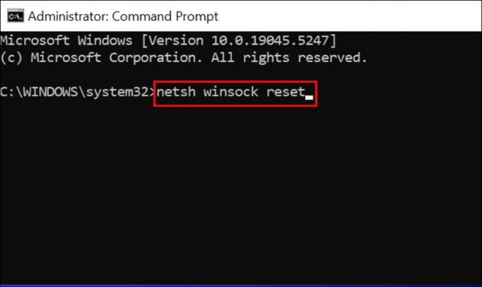 Reset Winsock Catalog