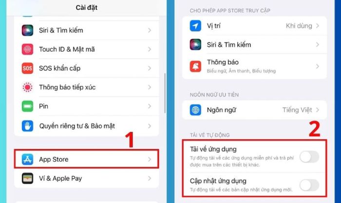 Tắt chức năng tự động cập nhật ứng dụng
