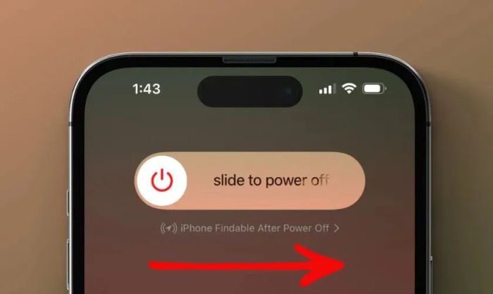 Thử tắt nguồn và mở lại iPhone
