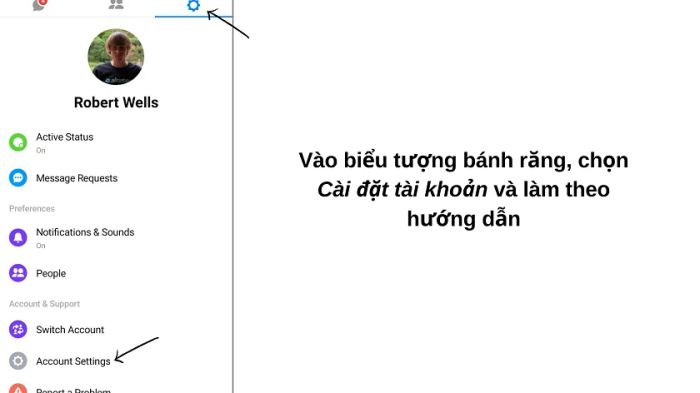 Thao tác trên ứng dụng Messenger Lite