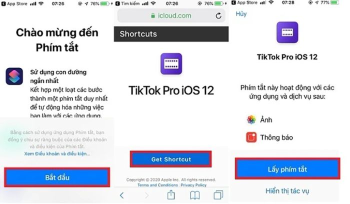Bước 1: Tải và cài đặt TikTok Pro từ link https://apps.apple.com/us/app/shortcuts/id915249334