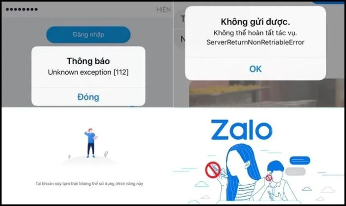 Hôm nay Zalo gặp phải những lỗi gì?