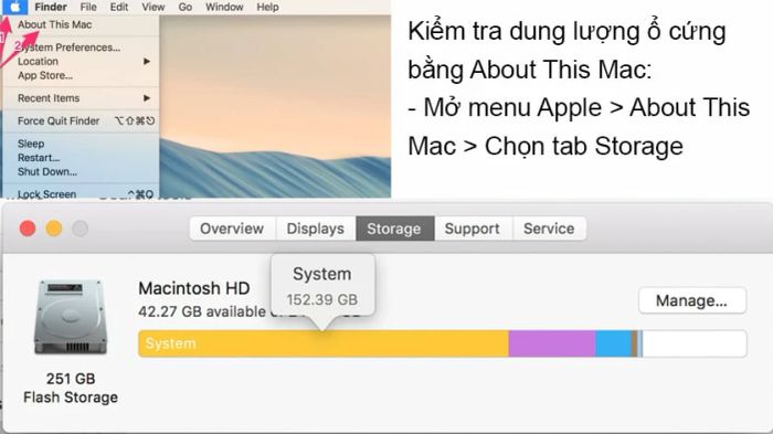 Hướng dẫn kiểm tra dung lượng bằng About This Mac
