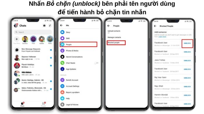 Cách gỡ bỏ chặn Messenger trên iPhone và iPad khi đã xóa tin nhắn