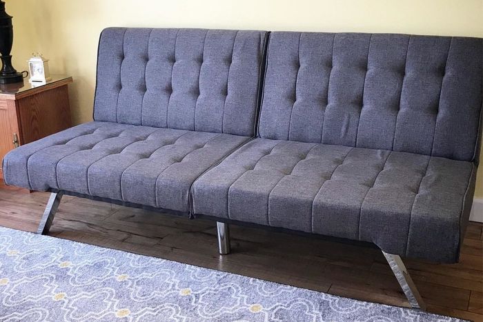 Reviewer’s image of the futon in the upright position