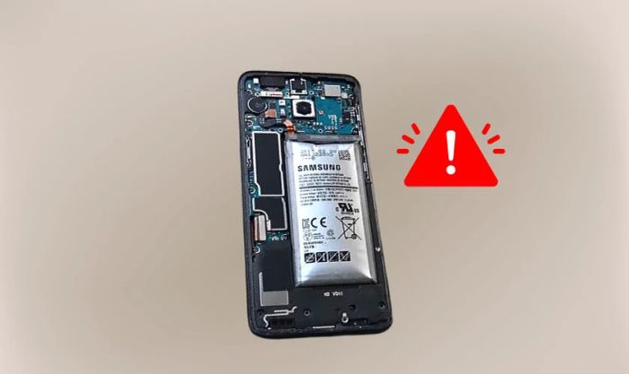Kiểm tra trực quan pin điện thoại khi có biểu hiện phồng