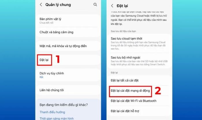 Đặt lại cài đặt mạng