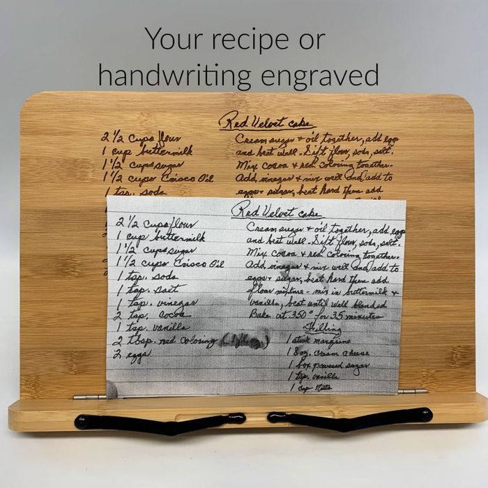 The personalized cookbook stand