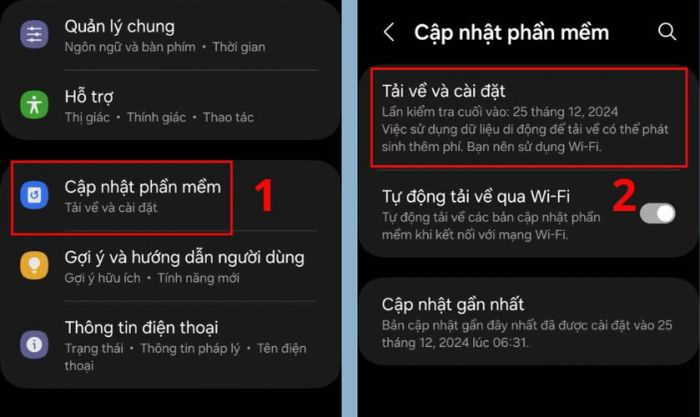 Cập nhật hệ điều hành mới cho điện thoại